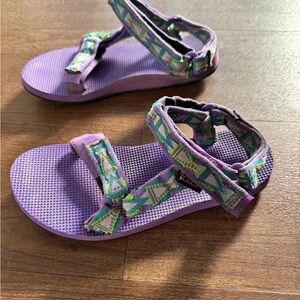 Purple Teva hiking sandals